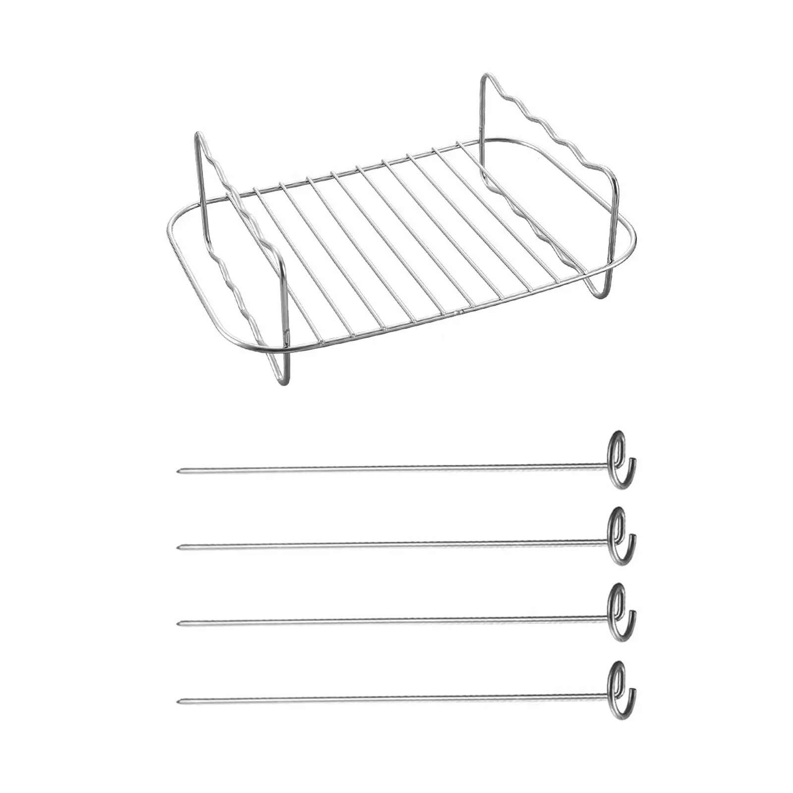 LMEEOR Outdoor Grills Cooking Rack - Double Pot Air Fryer Rack Oven and BBQ - Perfect Backyard and Patio Parties D