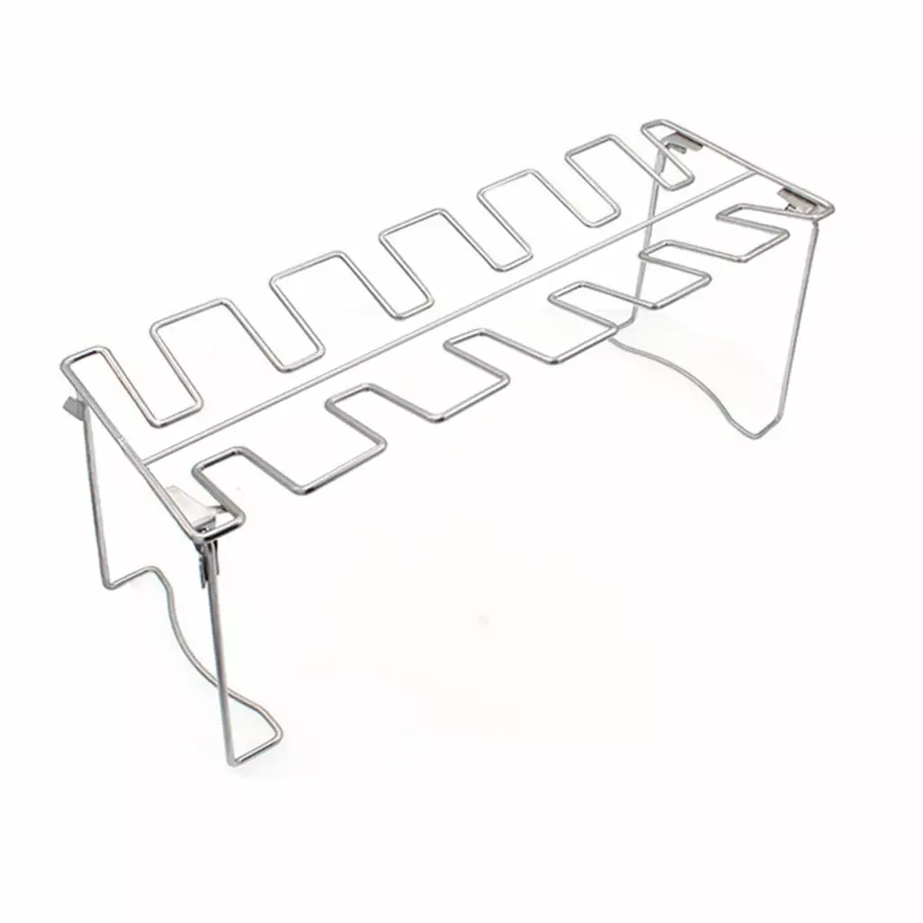 Stainless Steel Chicken Wing Leg Rack Grill Holder - 12 Holes Vertical BBQ Roaster Stand