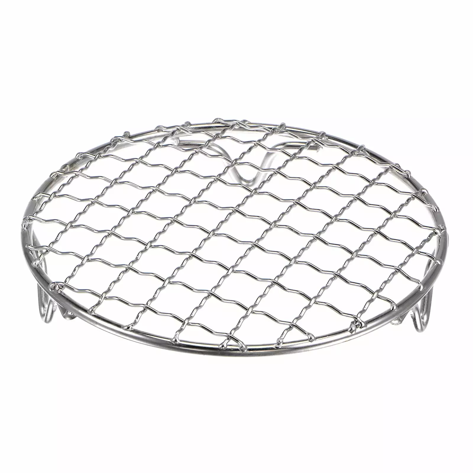 Uxcell Round Cooking Rack 5-inch 201 Stainless Steel Cross Wire Barbecue Grill Net Racks Legs 10