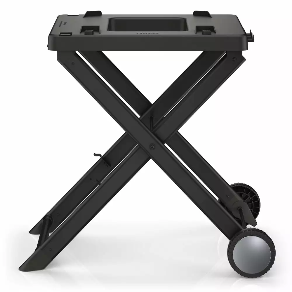 Restored Ninja XSKSTAND Woodfire Collapsible Outdoor Grill Stand Black Refurbished Collapsible