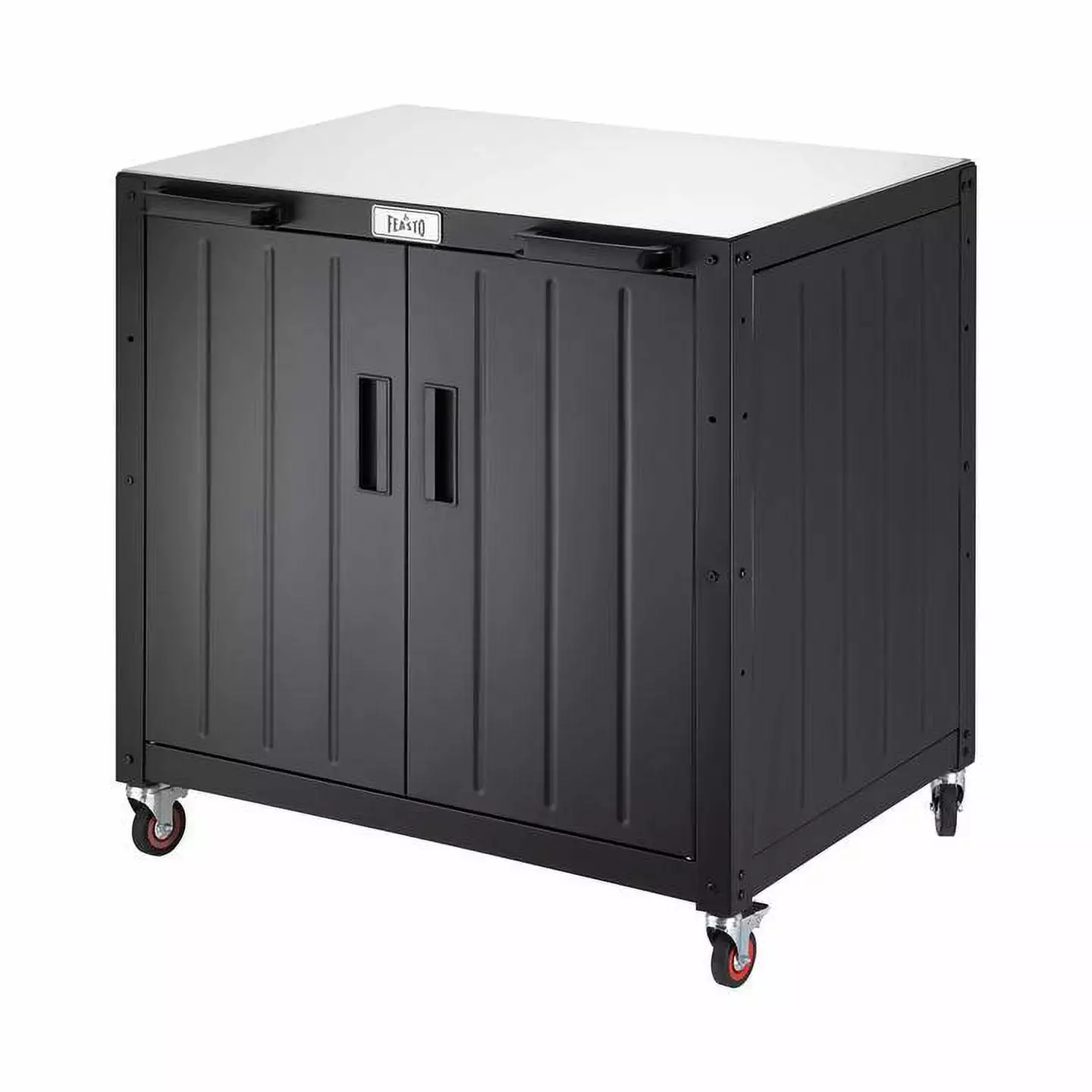 FEASTO 304 Stainless Steel Movable Outdoor Grill Cart Storage Cabinet