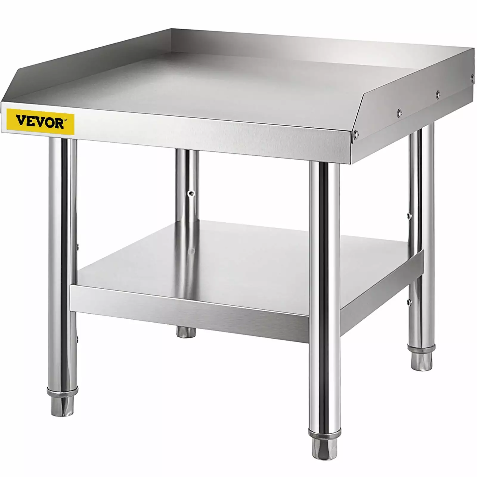 VEVOR Stainless Steel Grill Table Stand Adjustable Storage Undershelf 24x24x24 Inch 24