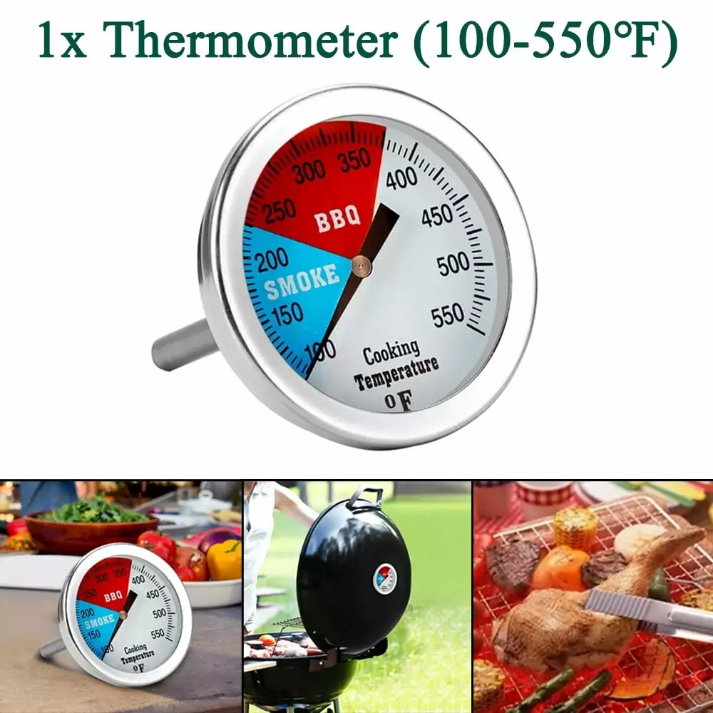 ALLTIMES 100-550H Thermometer Stainless Steel Temperature Gauge Barbecue BBQ Grill Smoker Oven