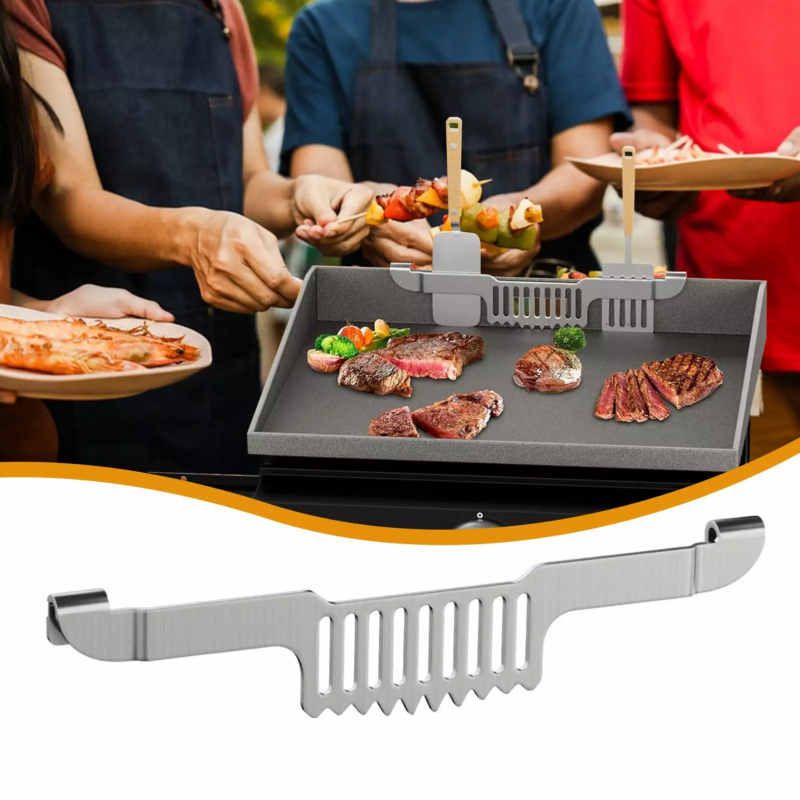 Walbest Magnetic Grease Door Spatula Holder Blackstone Griddle - Stainless Steel Grill Tool Rack Camping