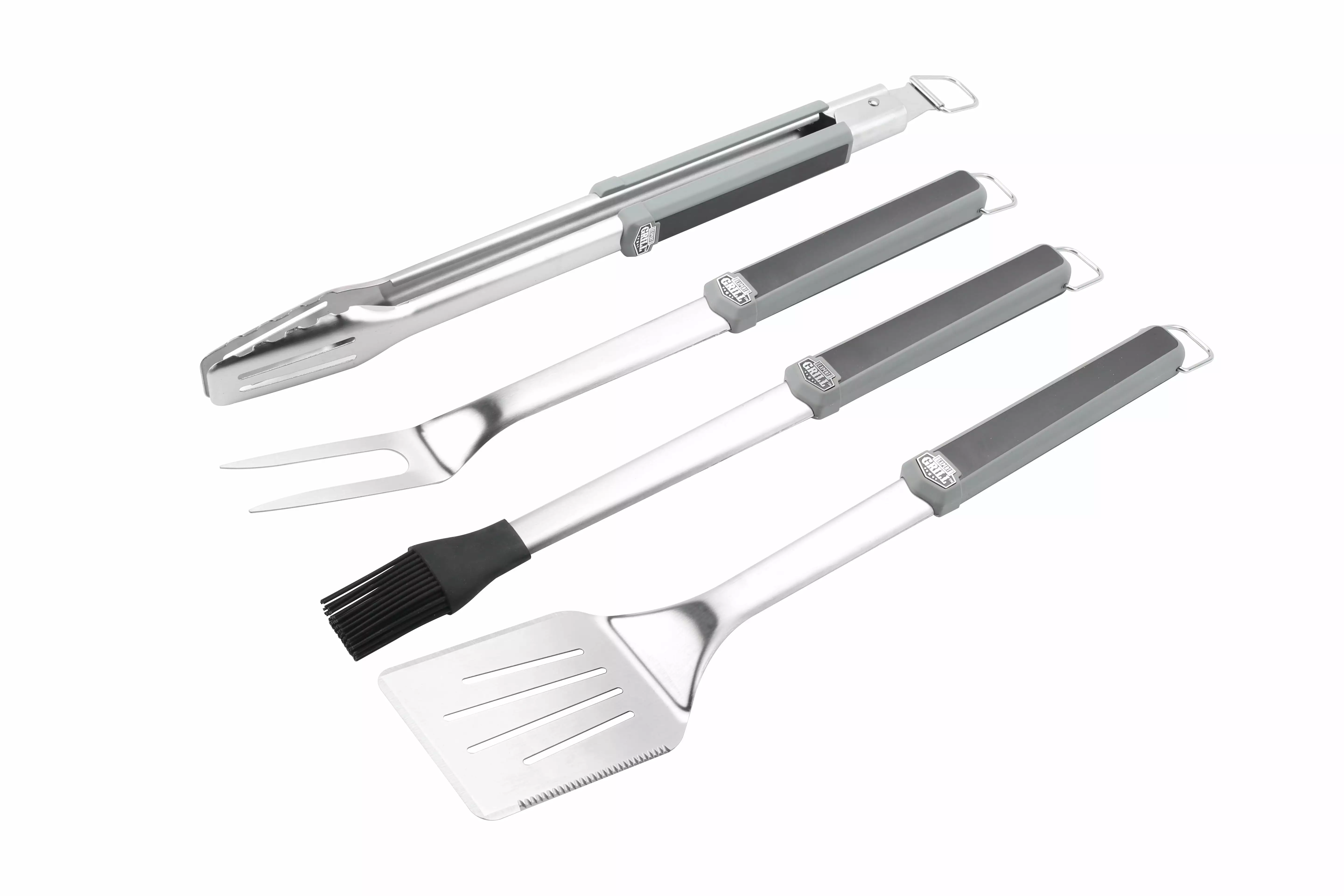 Expert Grill Stainless Steel BBQ Tool Set Soft Grip 4-Pieces
