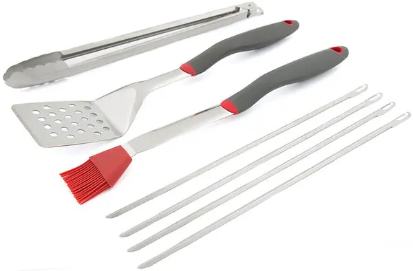 GrillPro 43700 7-Piece Stainless Steel Tool Set Ergo Grip BBQ Grilling Grill Pro