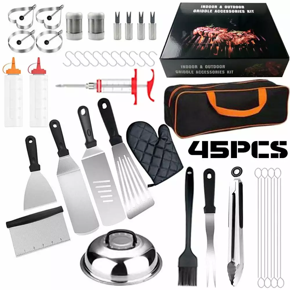 45Pcs Blackstone Griddle Accessories Kit Stainless Steel BBQ Tools Set