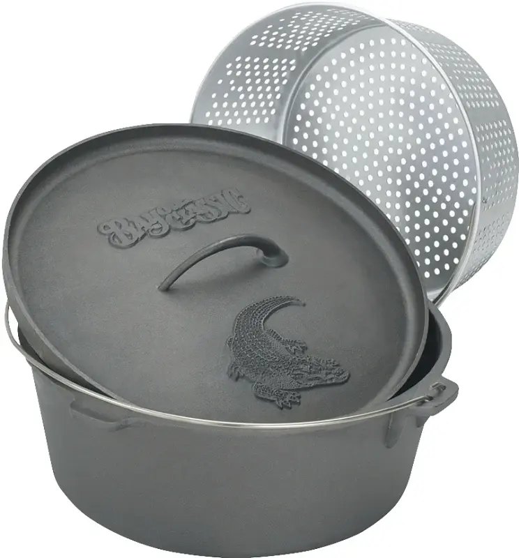 Bayou Classic 7420 Dutch Oven Basket, 20 qt Capacity, Iron, 17.83 Dia