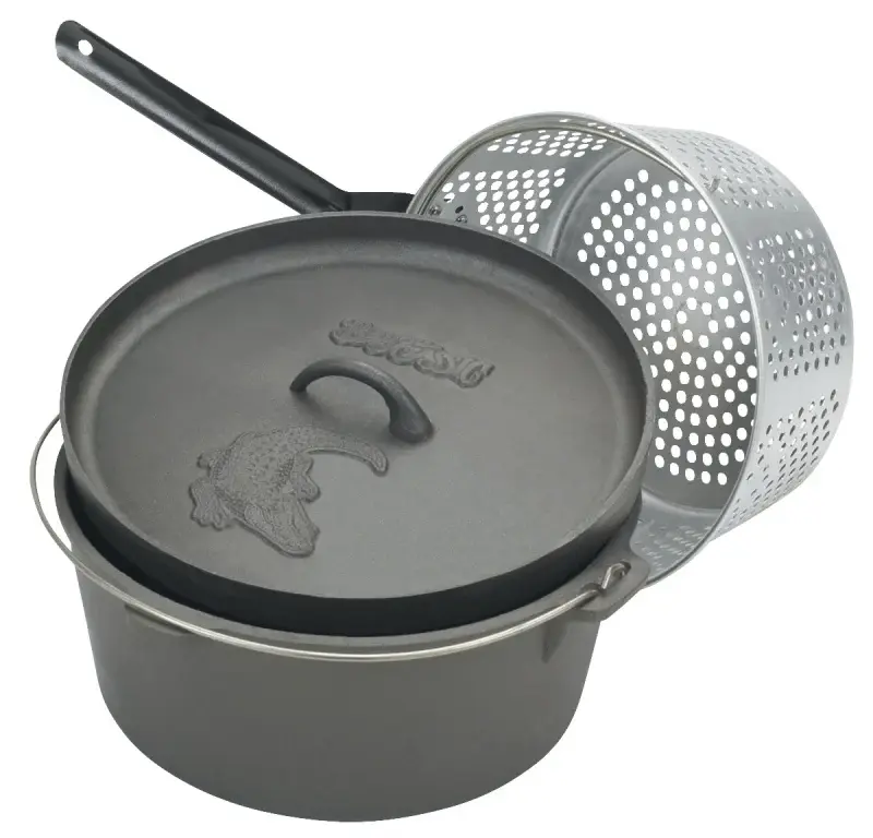 Bayou Classic 7460 Dutch Oven Basket, 8.5 qt Capacity, Cast Iron, 12-3/4 Dia
