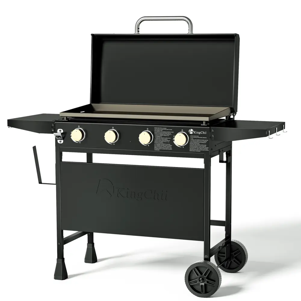 KingChii 4-Burner 30.6" Propane Griddle Durable Cover Camping, Tailgating, BBQ, Parties, Backyard & Patio