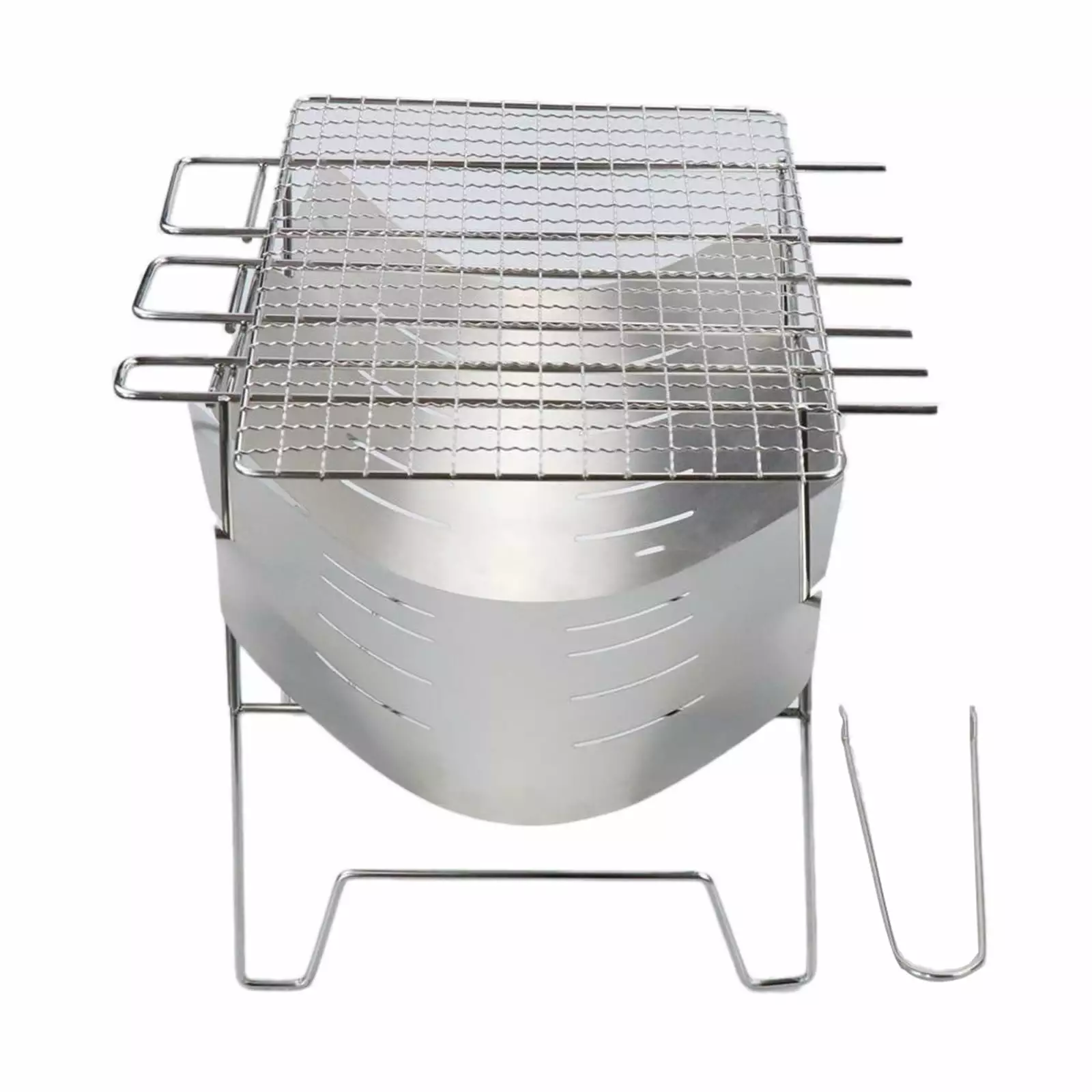 Folding Travel-friendly Charcoal Grill Stainless Steel Tabletop BBQ Smoker Outdoor Cooking Camping Picnics Beach