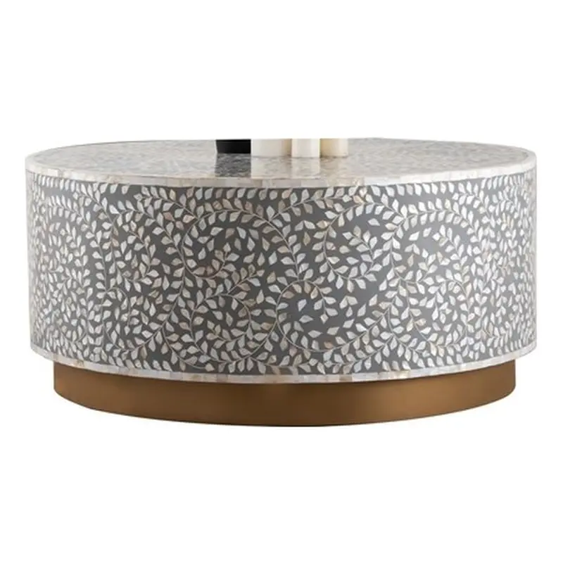 Pemberly Row Contemporary Handmade Coffee Table Gray color
