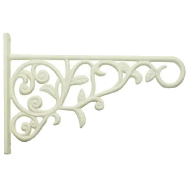 Panacea 85008 Cast Aluminum Hanging Plant Bracket Leaves 9 Inch White