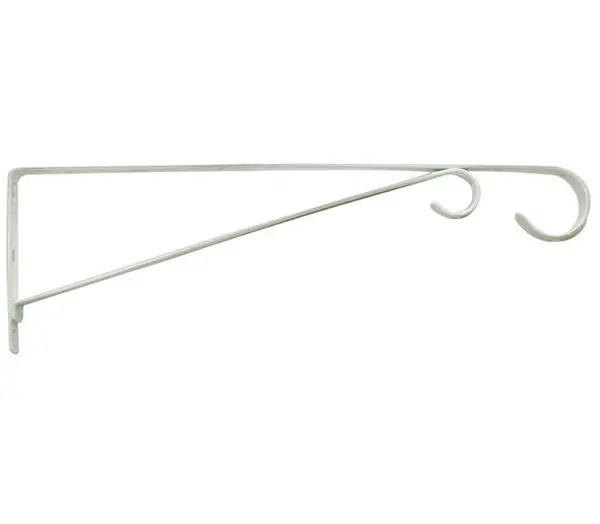 Panacea 85552DGT Green Thumb Hanging Plant Bracket White 15 Inch Garden Decor