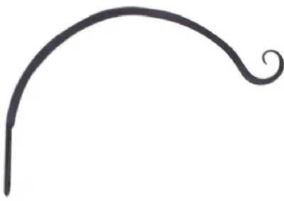 Panacea 89407 Black Forged Curved Hook Hanging Plant Bracket 7 Inches Gardens