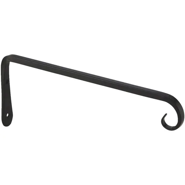 Panacea 89410 Forged Straight Hook Hanging Plant Bracket 10 Inch Black