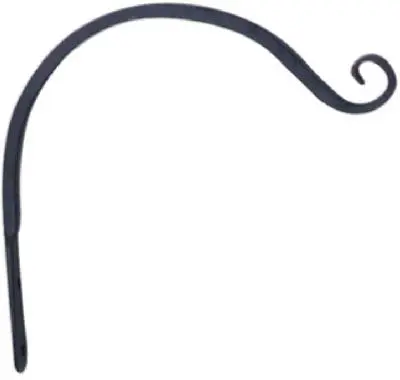 Panacea 89411 Forged Curved Hook Hanging Plant Bracket 12 Inch Black