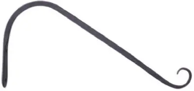 Panacea 89412 Forged Angled Hook Hanging Plant Bracket 12 Inch Black