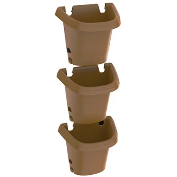 Fiskars Hanging Garden Planter System Chocolate 3-Piece Outdoor Decor Fiskars Pottery