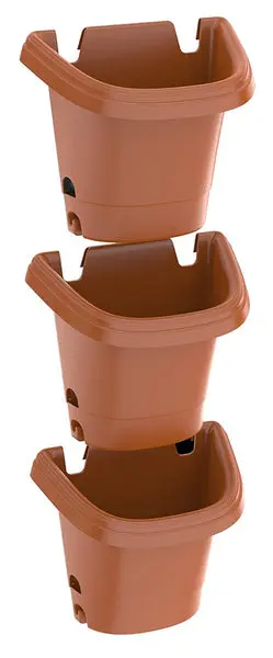 Fiskars Pottery Hanging Garden Planter System Clay 3-Piece Indoor and Outdoor Plants