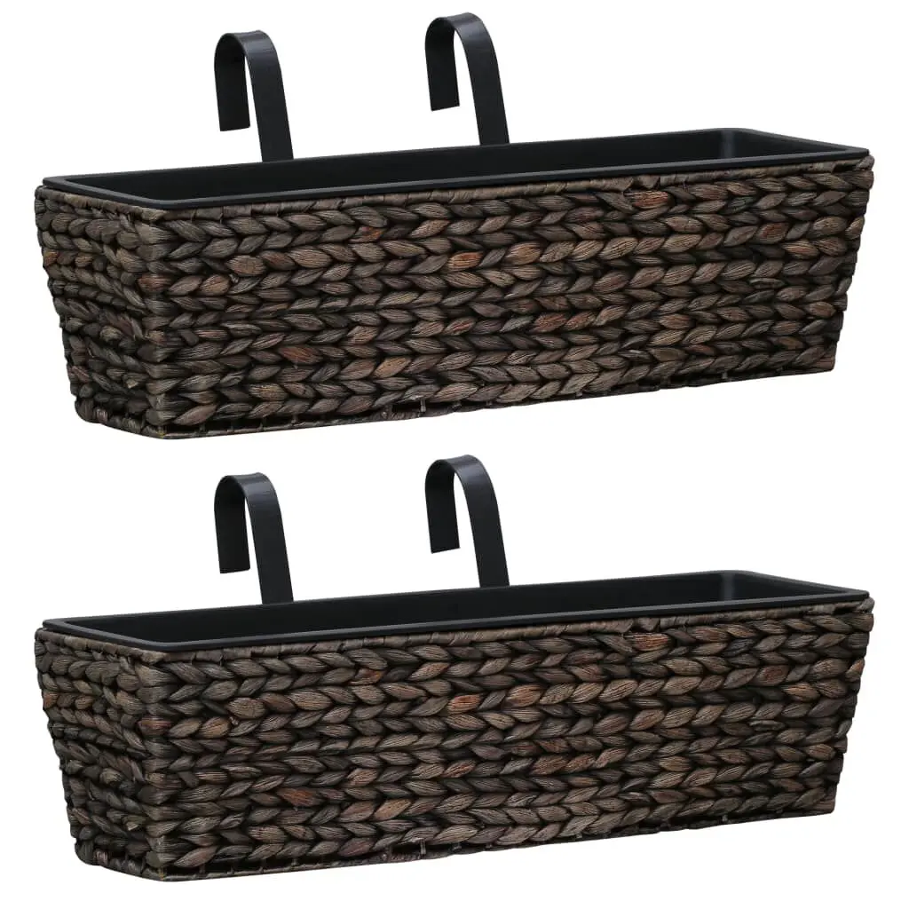 2 pcs Water Hyacinth Brown Planters Indoor Outdoor Garden Decor