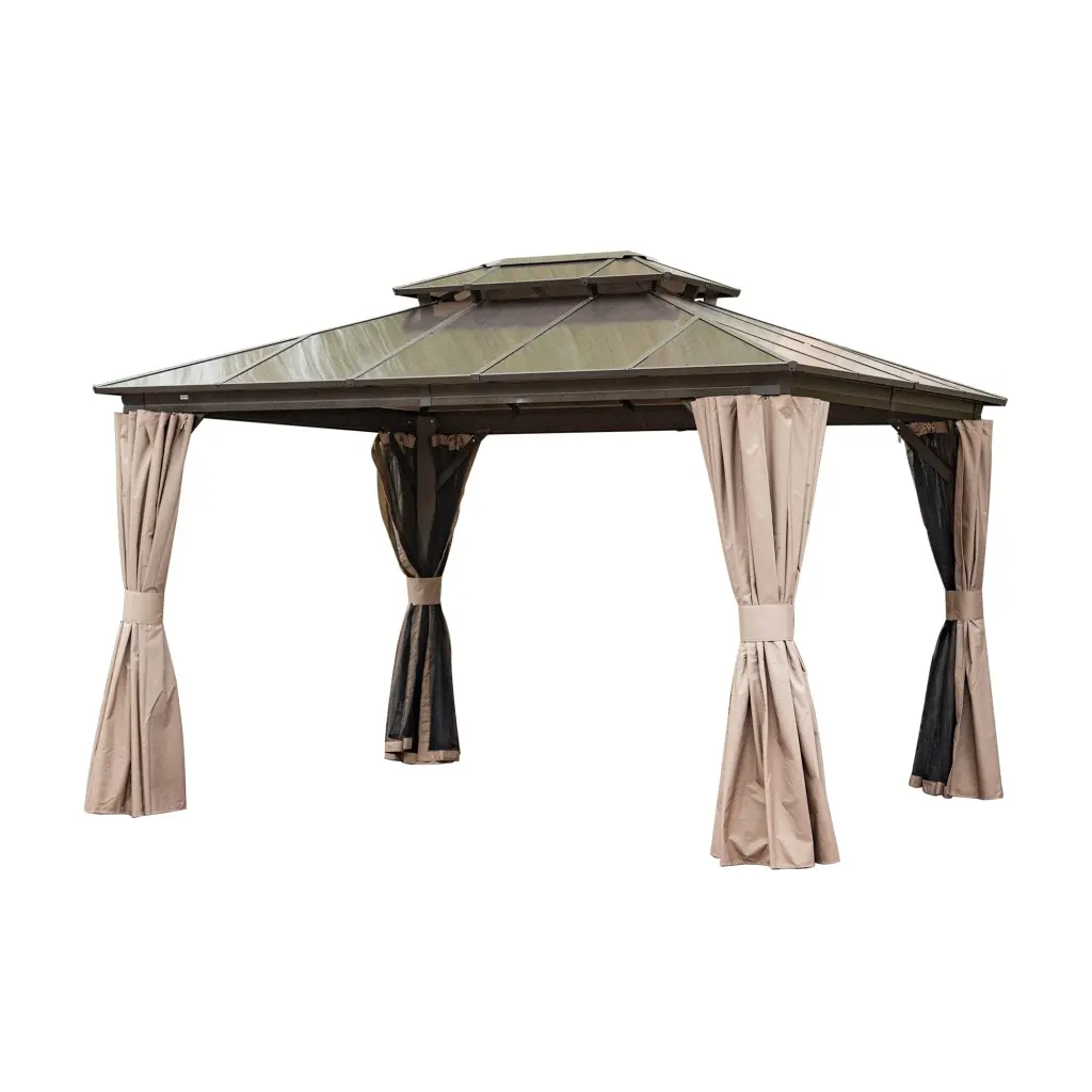 10'X12' Hardtop Gazebo Permanent Outdoor Gazebo Polycarbonate Roof crefise patio life