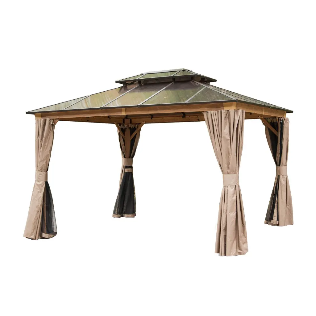 10x12 Hardtop Gazebo Permanent Outdoor Gazebo Polycarbonate Roof crefise patio life