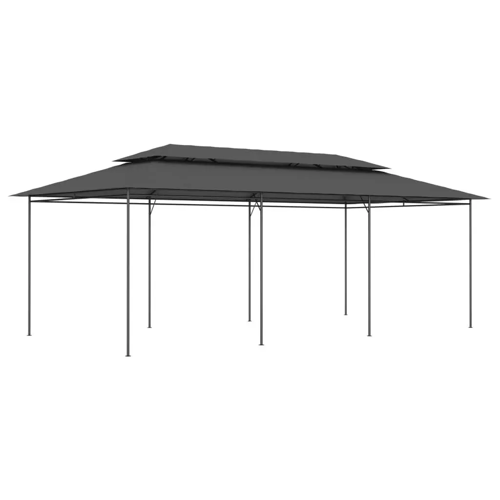 Large Gazebo 236.2x117.3x106.3 Inch Anthracite Outdoor Shelter Metal Frame