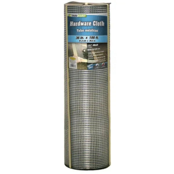 YardGard 308241B Galvanized Hardware Cloth 23-Gauge 1/4 Inch Mesh 36x100 Feet Fencing and Protection