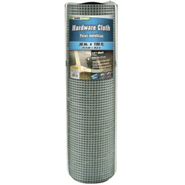 YardGard 308243B Galvanized Hardware Cloth 19-Gauge 1/2 Inch Mesh 36x100 Feet Fencing and Protection