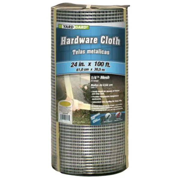 YardGard 308245B Galvanized Hardware Cloth 23-Gauge 1/4 Inch Mesh 24x100 Feet Fencing and Protection