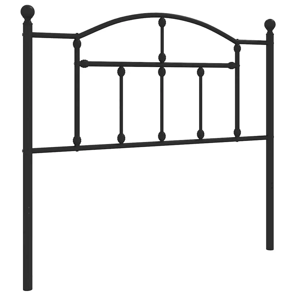 Black Metal Headboard 39.4 Inches Modern Bed Frame Accessory