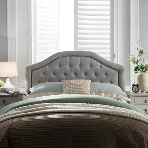Queen & Full Size Headboard Light Grey Upholstered Bed Frame Tufted Design canada-n830