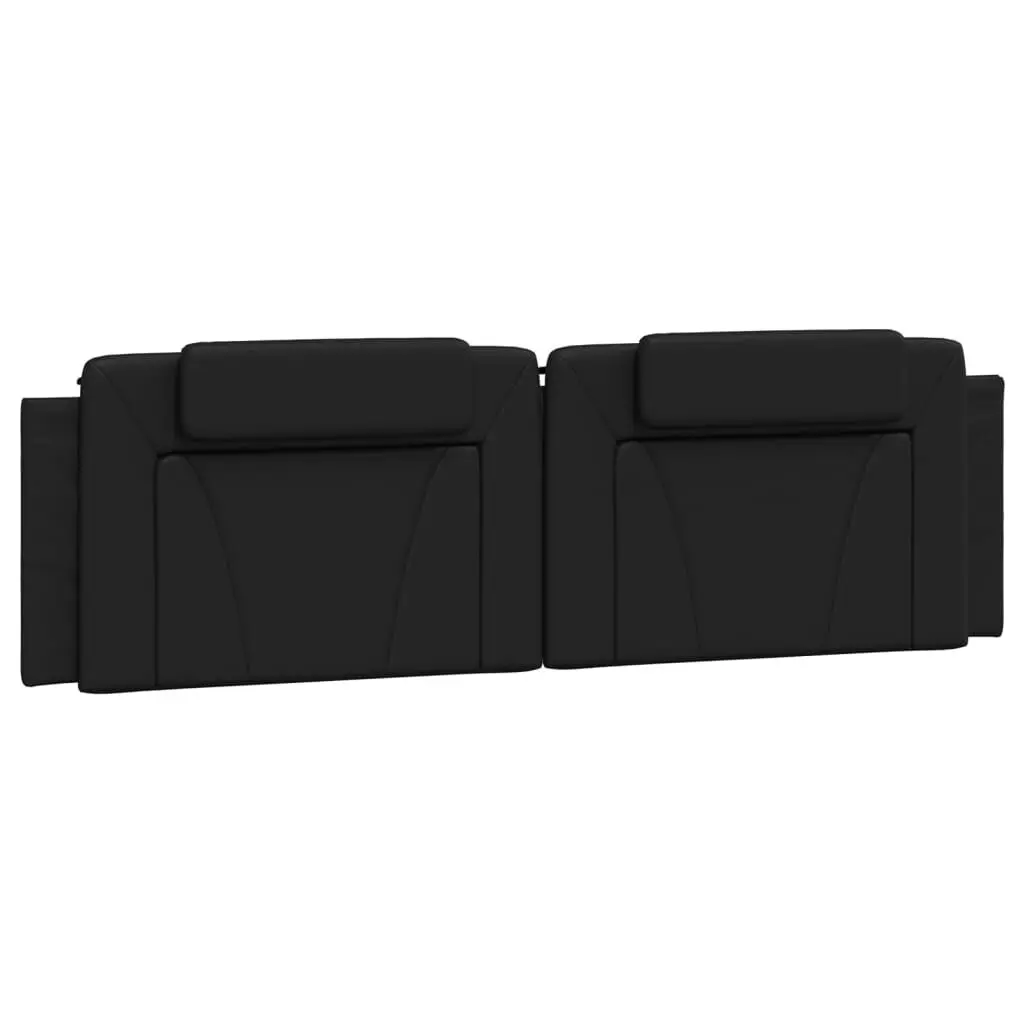 Headboard Cushion Black 72 Inches Faux Leather Bed Backrest