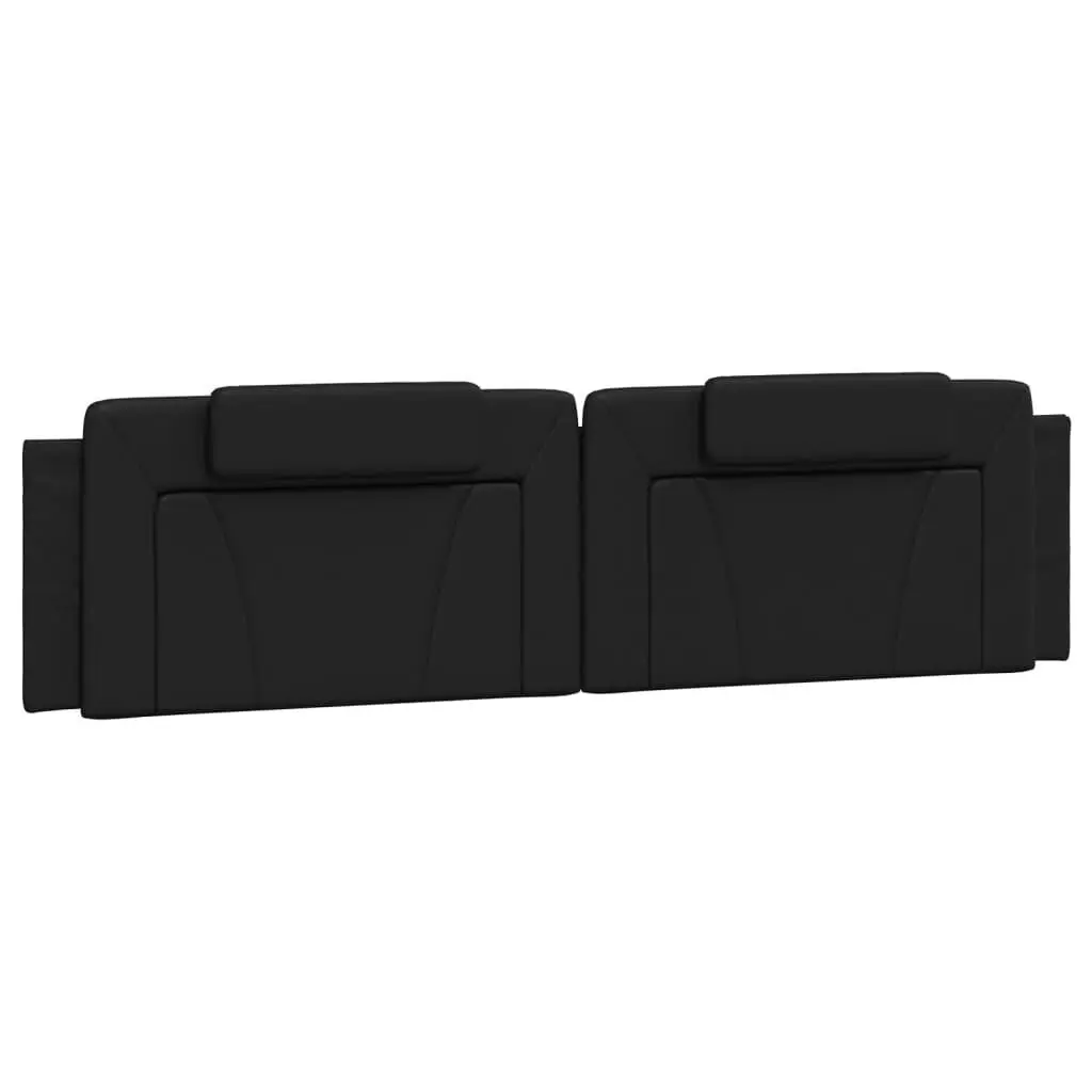 Headboard Cushion Black 76 Inches Faux Leather Bed Backrest