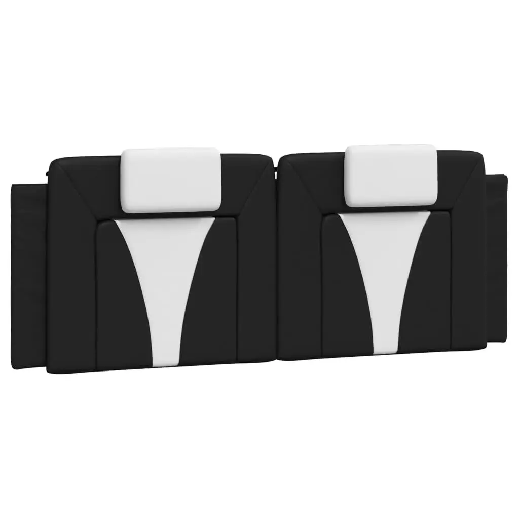 Headboard Cushion Black and White 53.9 Inches Faux Leather Bed Backrest