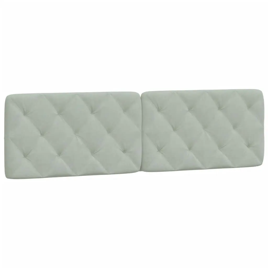 Headboard Cushion Light Gray 72 Inches Velvet Upholstered Bed Backrest