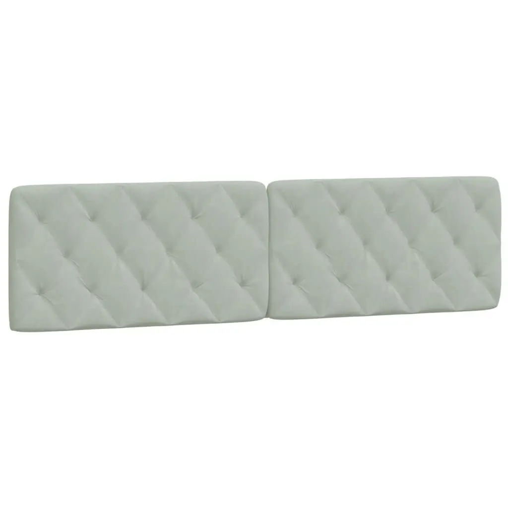 Headboard Cushion Light Gray 76 Inches Velvet Upholstered Bed Backrest