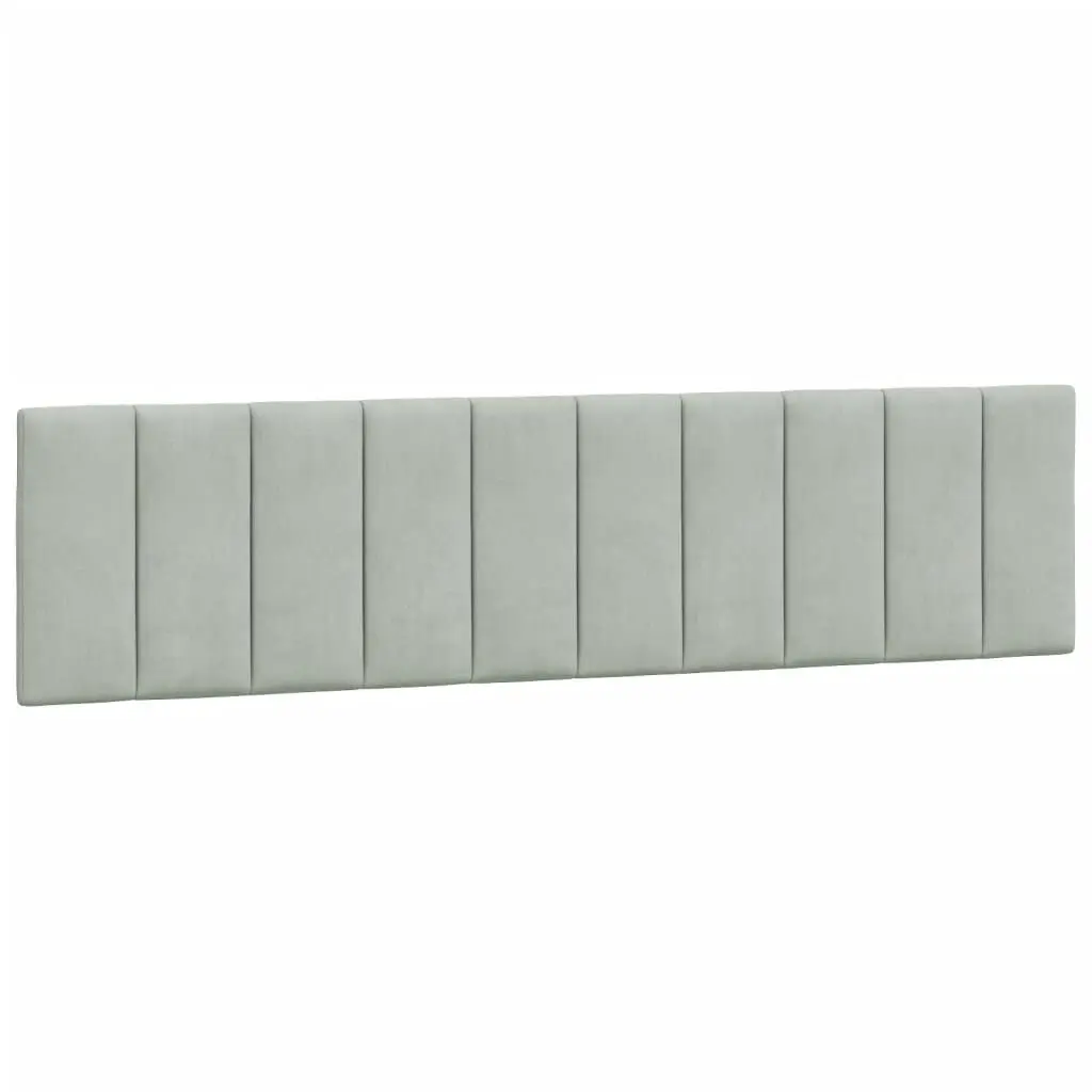 Light Gray Velvet Headboard Cushion 76 Inches Plush and Elegant