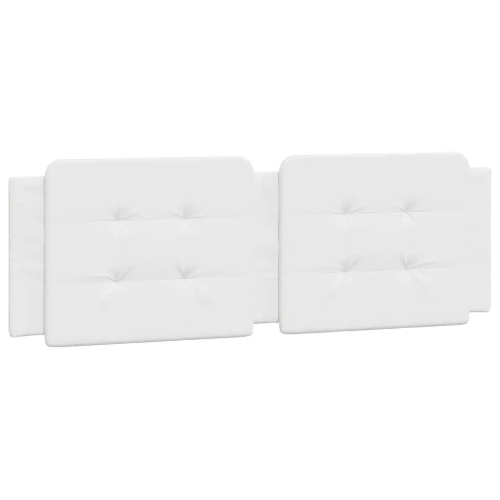 White Faux Leather Headboard Cushion 59.8 Inch Modern Bed Design