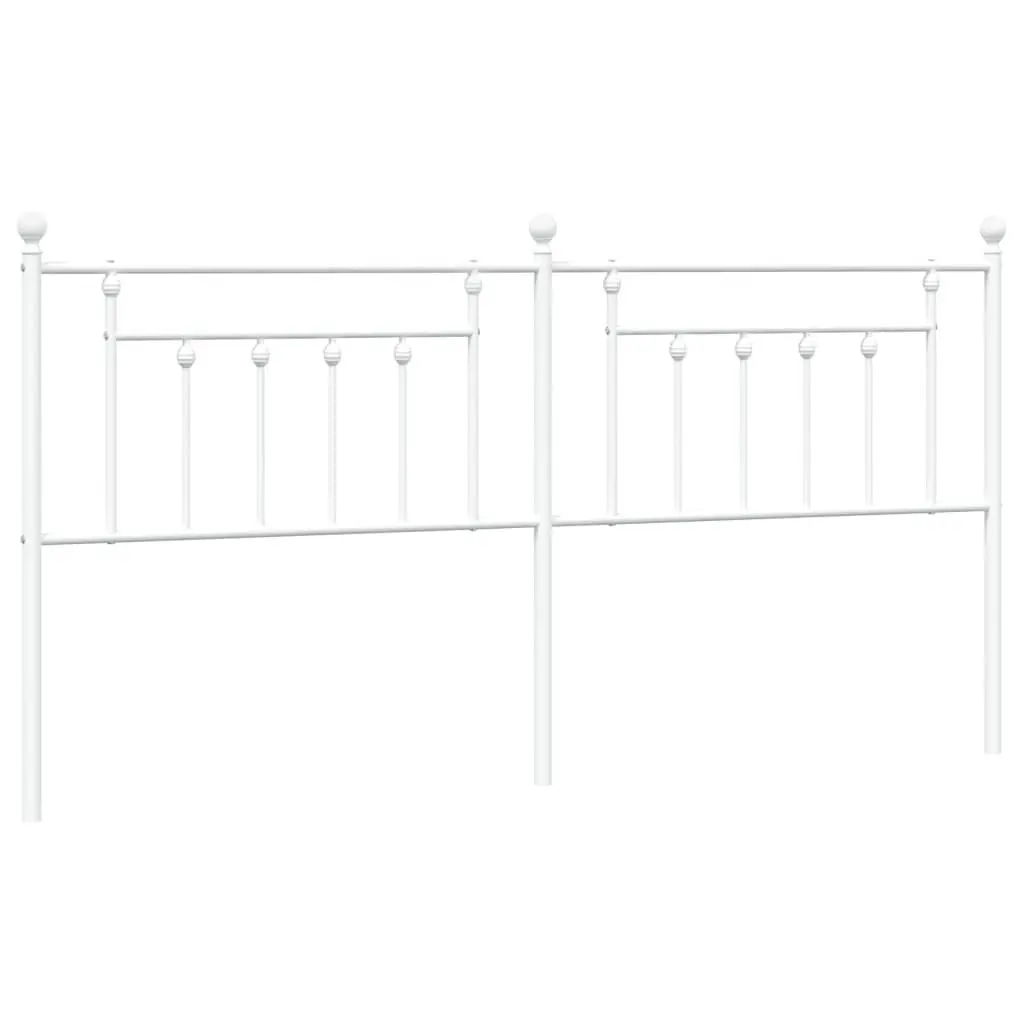 White Metal Headboard 76 Inches King Size Bed Frame Headboard
