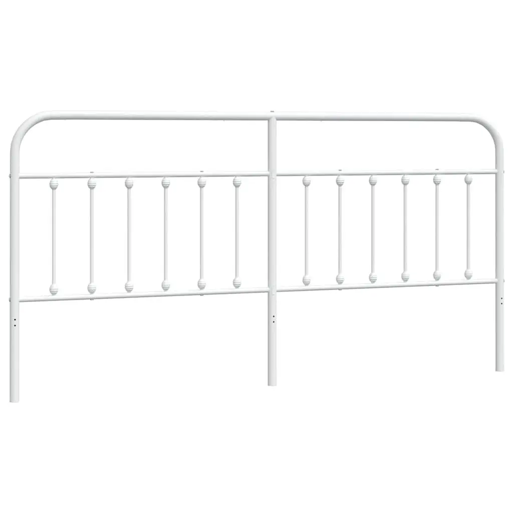 White Metal Headboard 76 Inches King Size Bed Frame Headboard