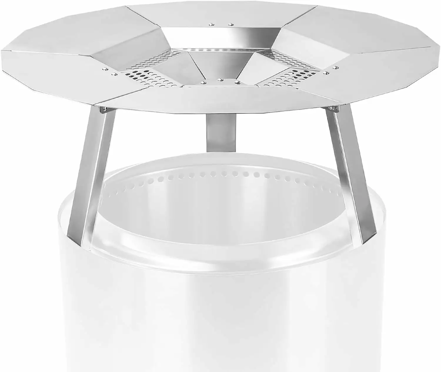 Elf Grill Heat Deflector Solo Stove Bonfire 19.5 304 Stainless Steel Handle and Leg 15