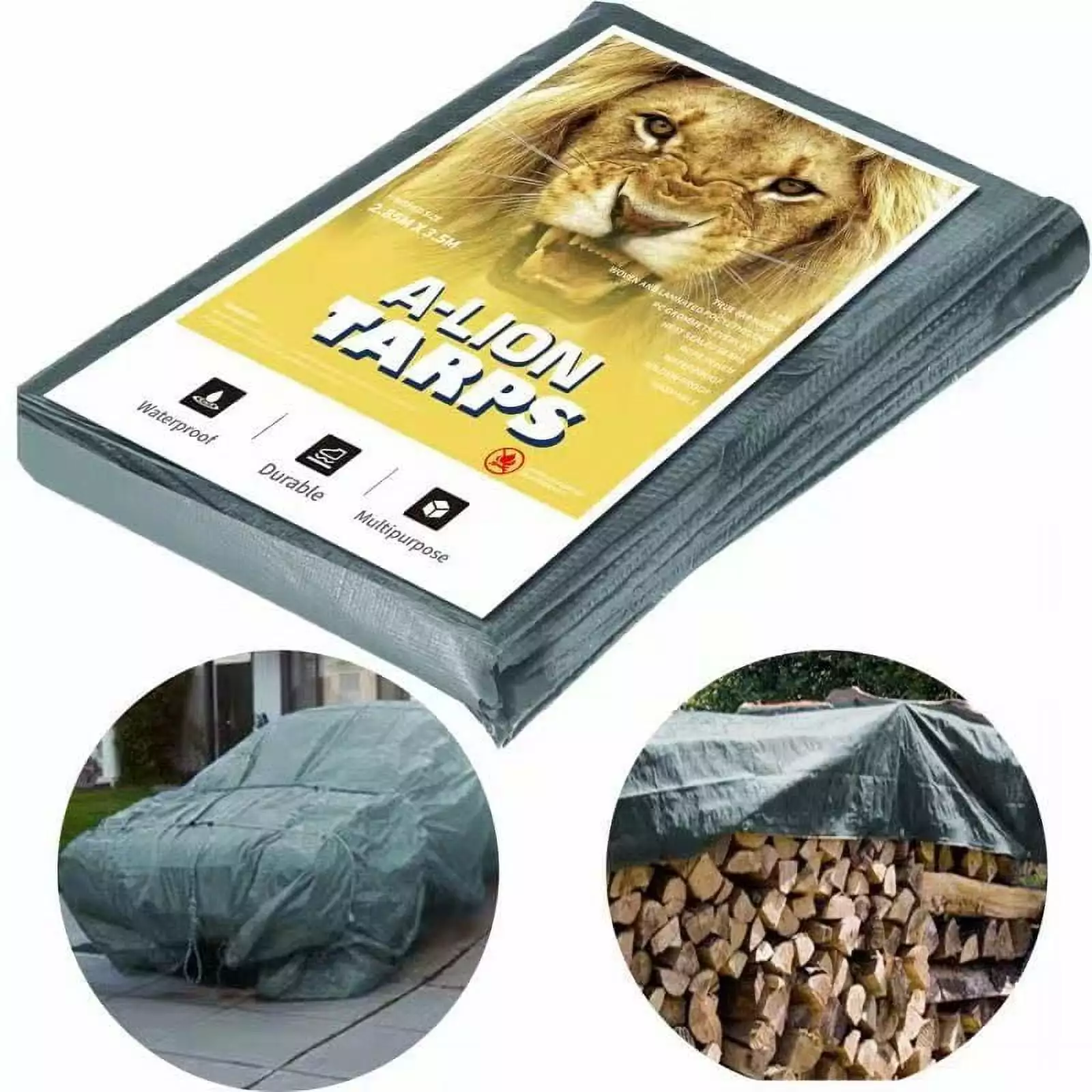 40x60 Heavy Duty Tarp Cover 12 Mil Waterproof Weather Proof Rip Resistant A-Lion