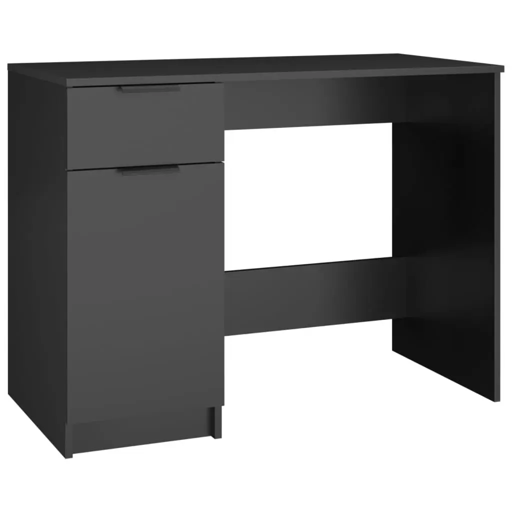 Desk Black 39.4x19.7x29.5 Inches Engineered Wood Home Office Writing Table