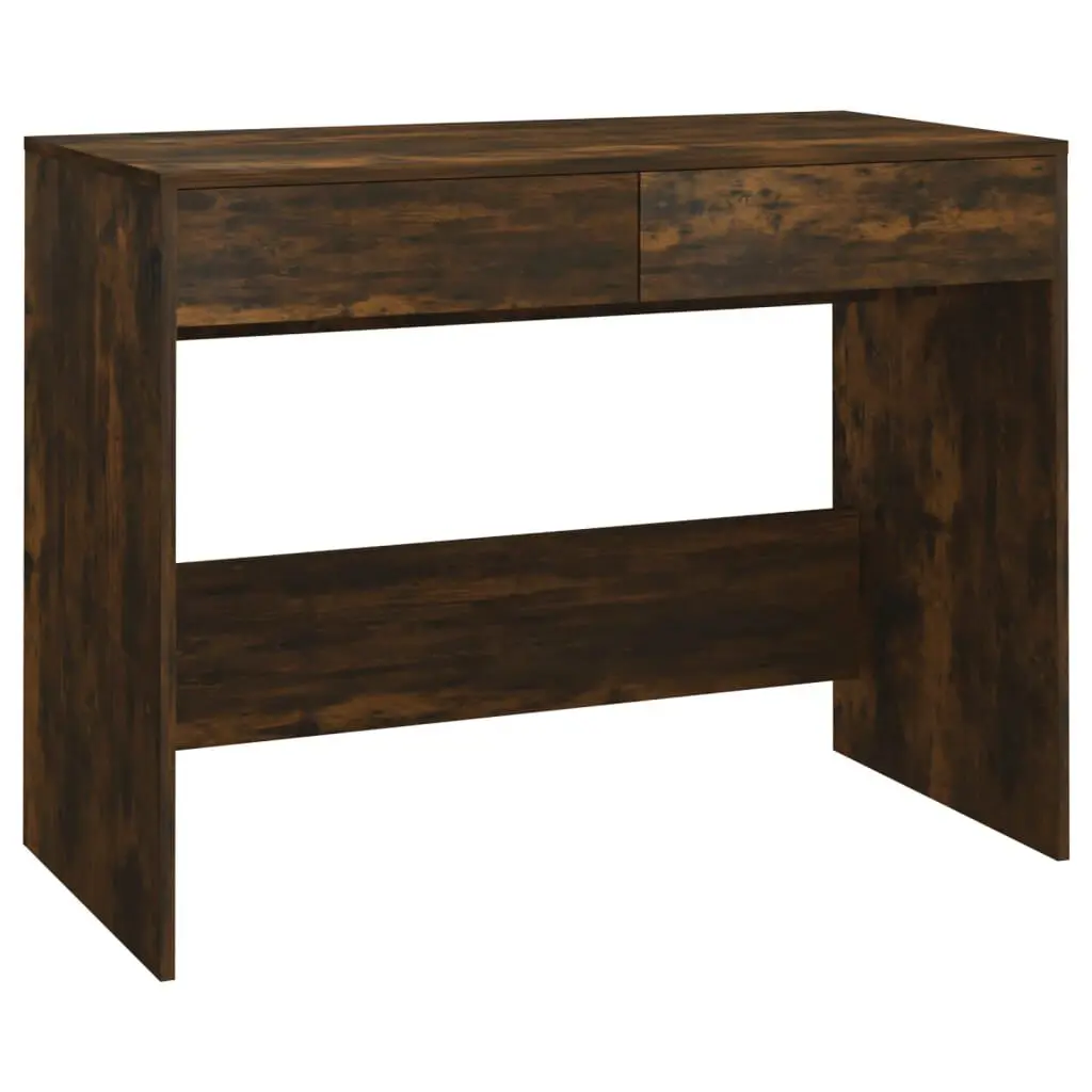 Smoked Oak Desk 39.8x19.7x30.1 Inches Engineered Wood Home Office Furniture