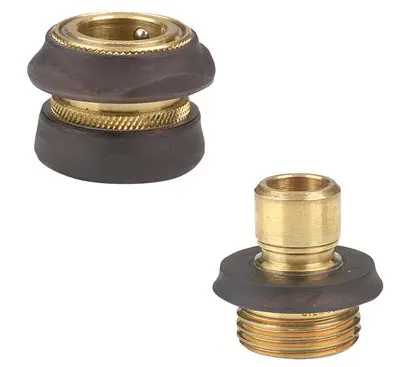 Gilmour Male And Female Quick Connector Set Brass - Easy Connect Hose Fittings