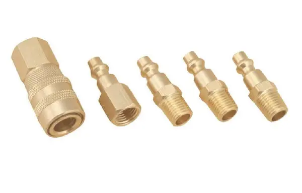 ProSource DZA019 Solid Brass Hose Coupler Set 5-Piece Secure Connections
