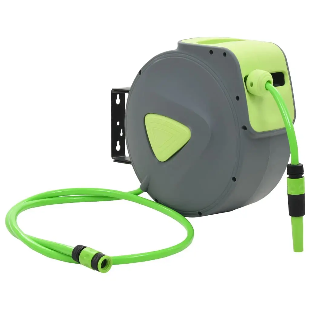 Automatic Retractable Water Hose Reel Wall Mounted 65.6+6.6 Feet Heavy Duty Garden Hose Storage
