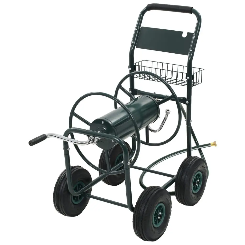 Garden Hose Trolley 1/2 Inch Hose Connector 246.1 Feet Steel Reel Cart